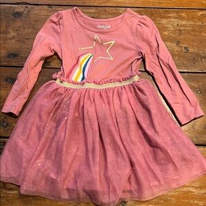 Cat & Jack Pink Dress with Star and Rainbow - Size 4T